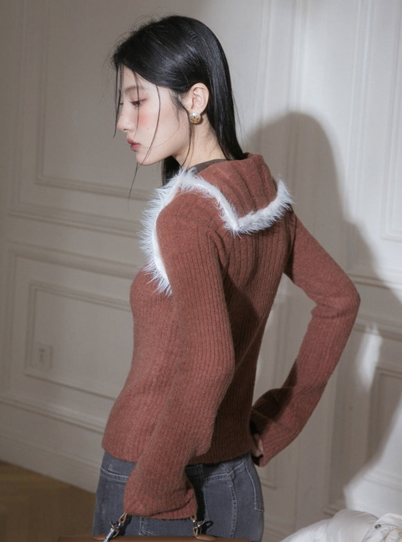 Caramel Feather Wool Sweater