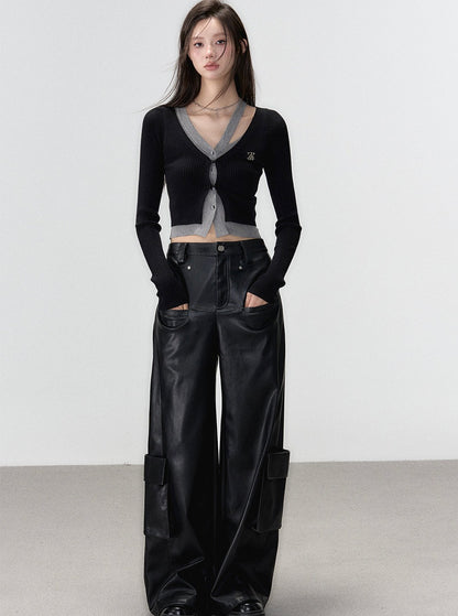 PU leather pants