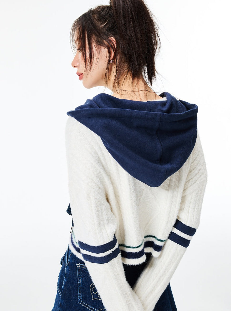 college style stitching sweater