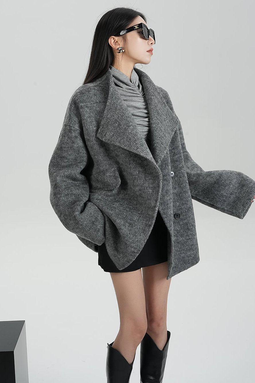 Temperament Double-Faced Tweed Coat