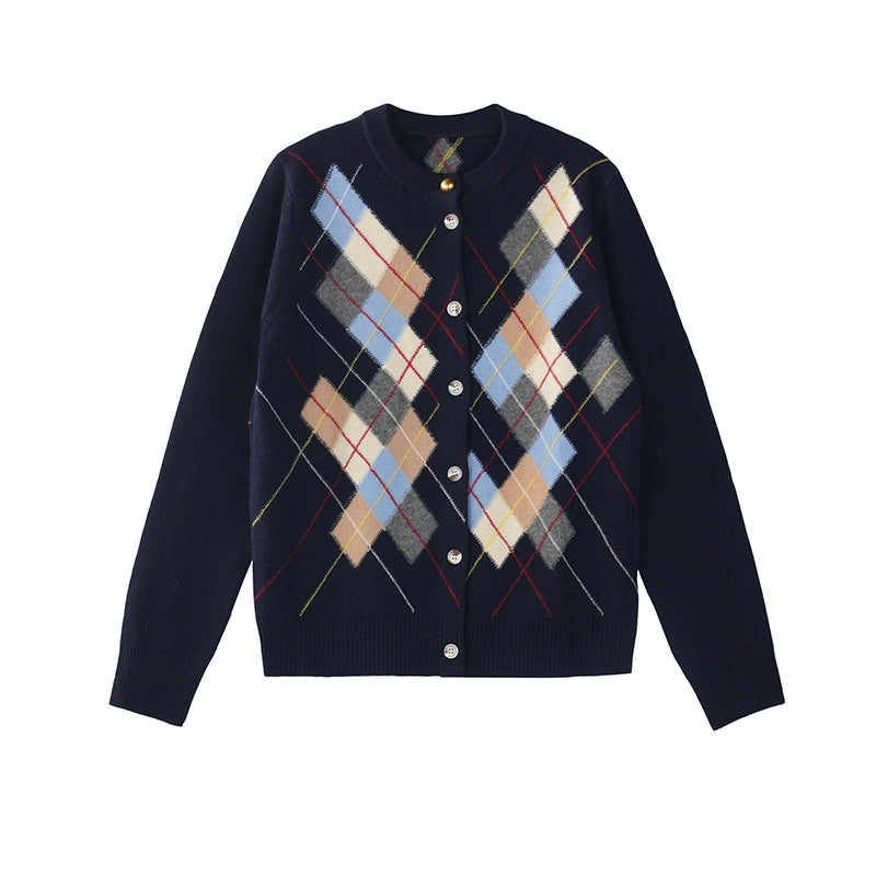 All-Wool Quilted Layering Sweater Cardigan