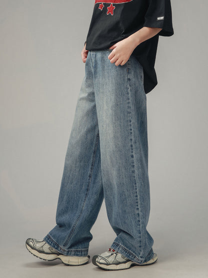 Amerikanische Retro Drape Jeans Gerade Hose