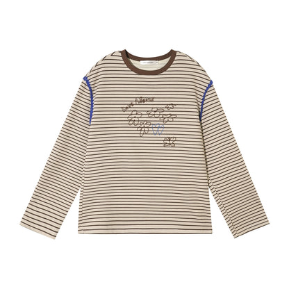 Striped Bead Embroidery Top