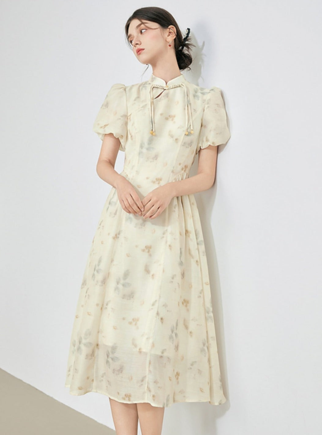 Chinese Style Stand-Up Collar Dress