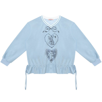 Retro Rabbit V-Neck Sweatshirt