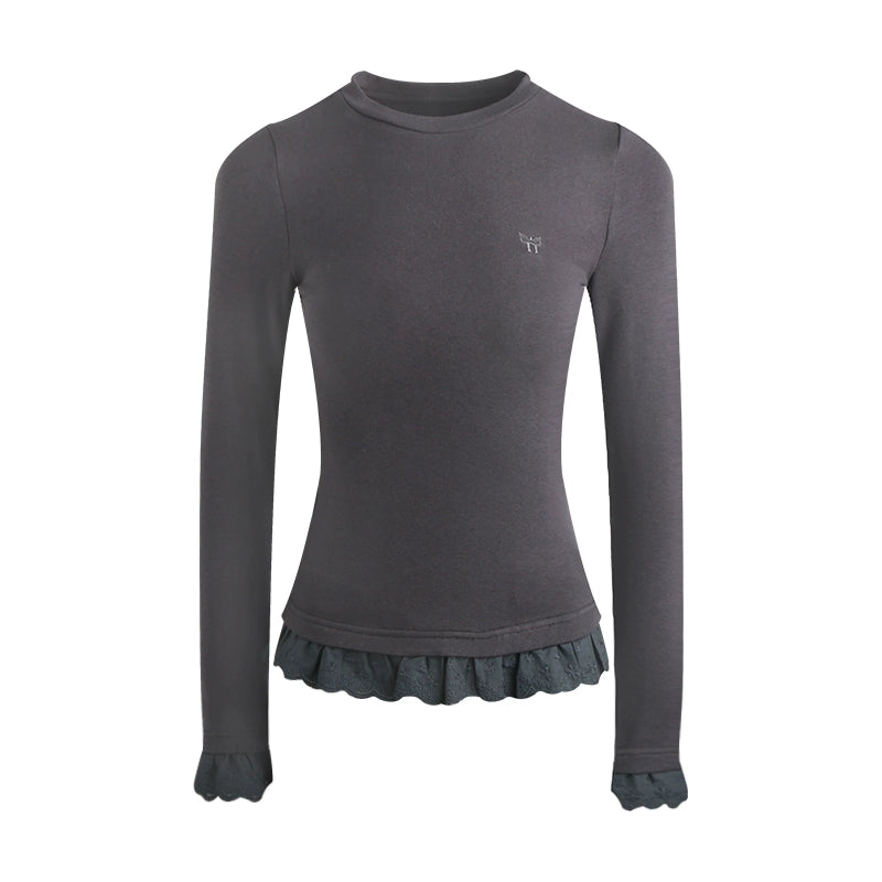 Lace Embroidery Slim Top