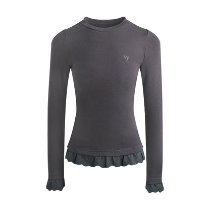 Lace Embroidery Slim Top