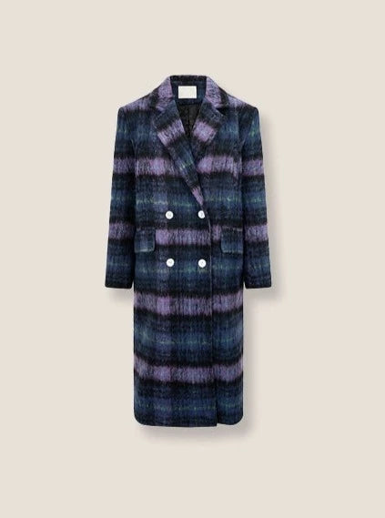 Violett Long Cropped Woll Coat Jacke