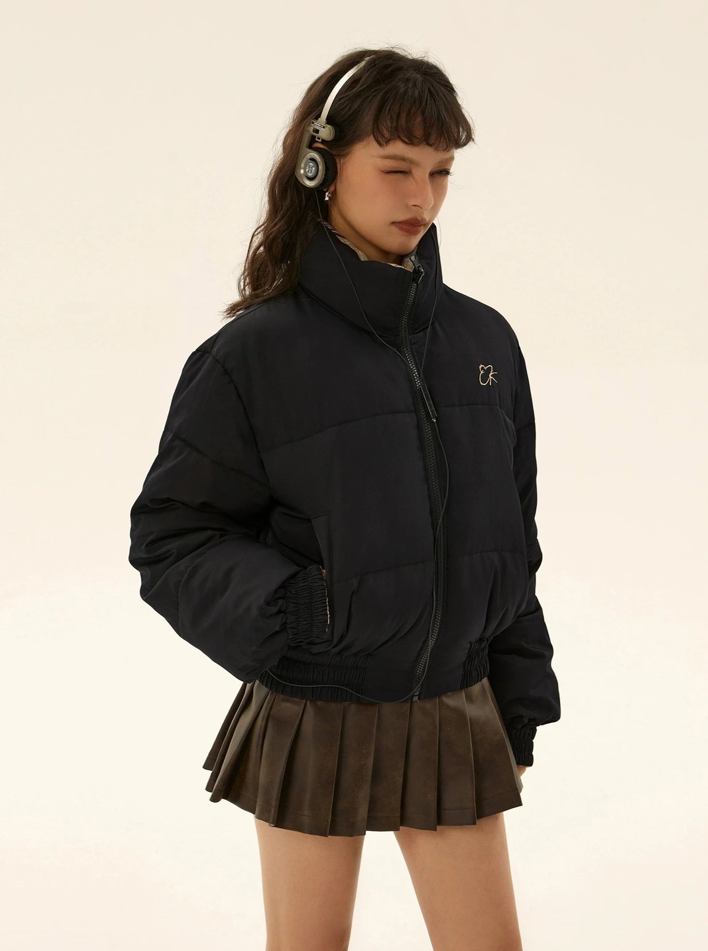 American retro two-sided short cotton bread jacket