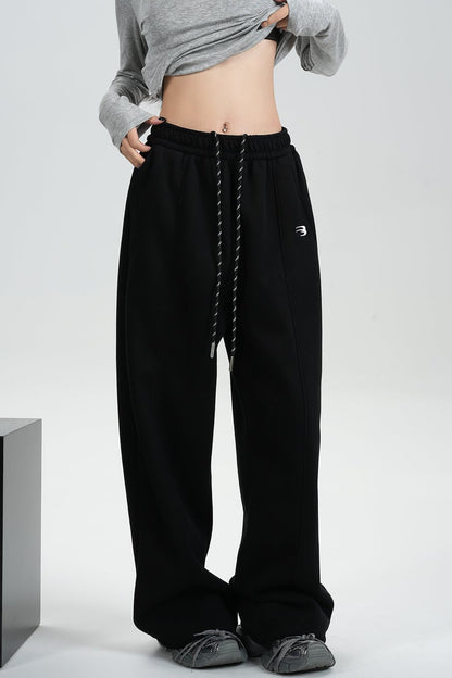 Fleece Thickened Wide-Leg Sweatpants