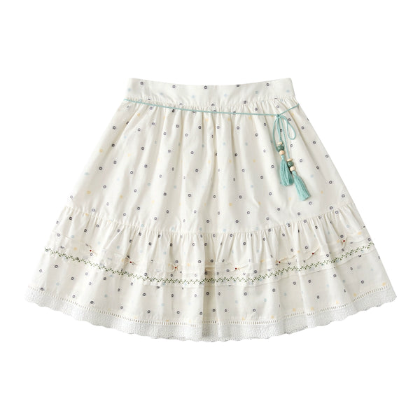 Butterfly Flower Short Sleeve Top With Skirt Set-Up