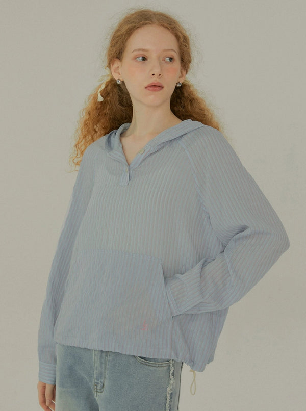 Leisure Striped Hoodie Top