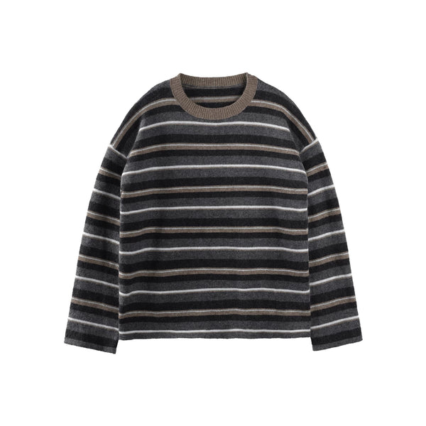 Color-Blocked Wool Knit Sweater Set-Up