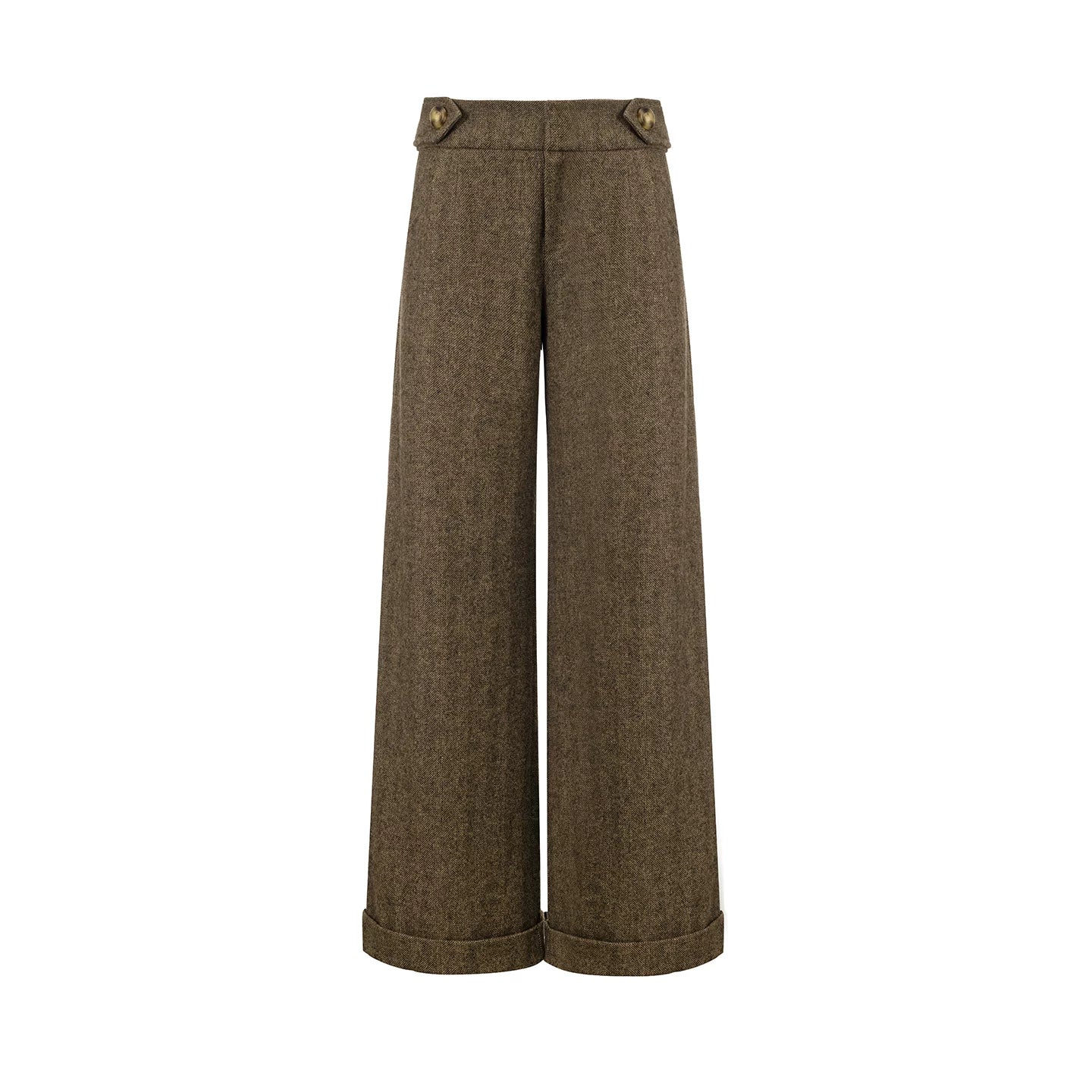 Elegant Woolen Tweed Vest Pants Set-Up