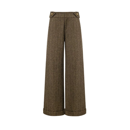 Elegant Woolen Tweed Vest Pants Set-Up
