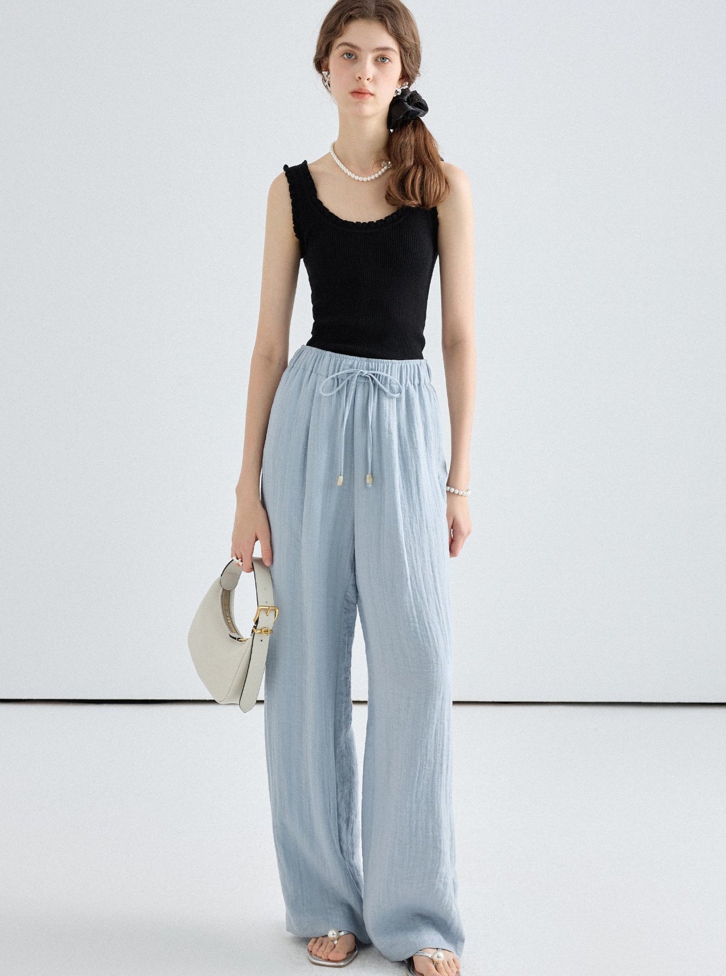 Lace Collar Camisole Pants Set-Up