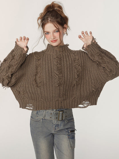 Fauler Pendlerpullover -Strick -Tops