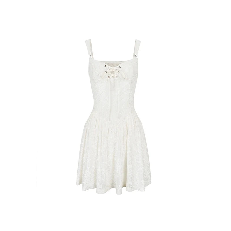 Midi Cut-Out Little White Dress