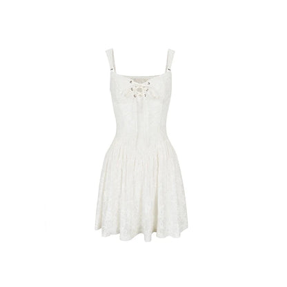 Midi Cut-Out Little White Dress