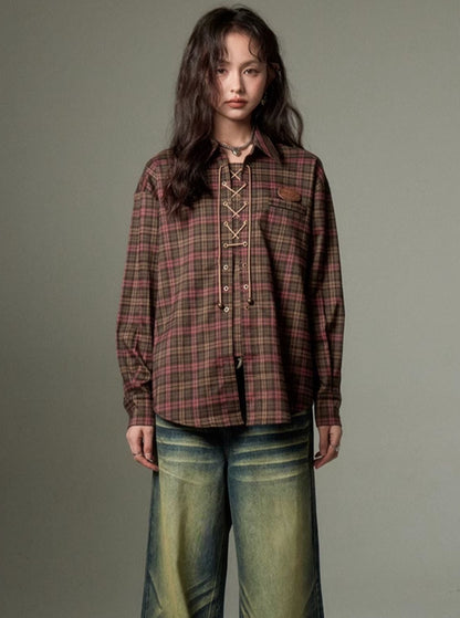 VINTAGE CHECKED LONG SLEEVE SHIRT