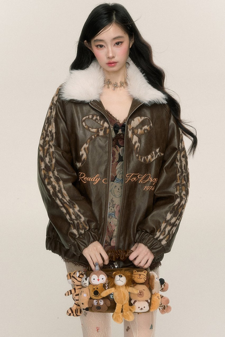 Fur Collar Leather Jacket