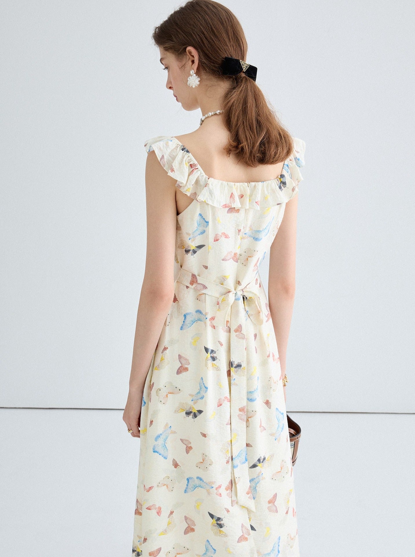 Ruffle Print A-Line Dress