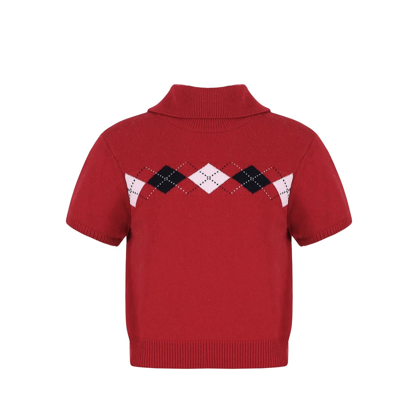 Argyle Jacquard Knit Top