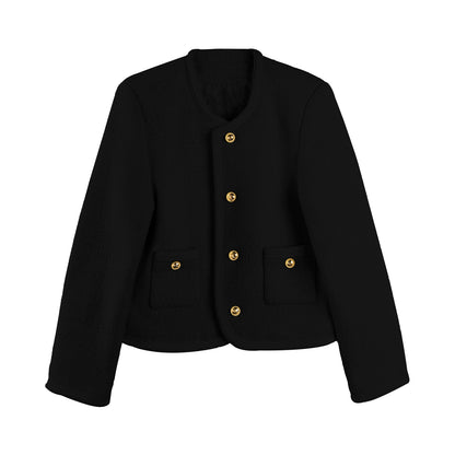 French Style Wool Tweed Top Coat