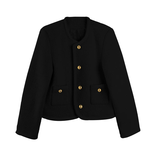 French Style Wool Tweed Top Coat