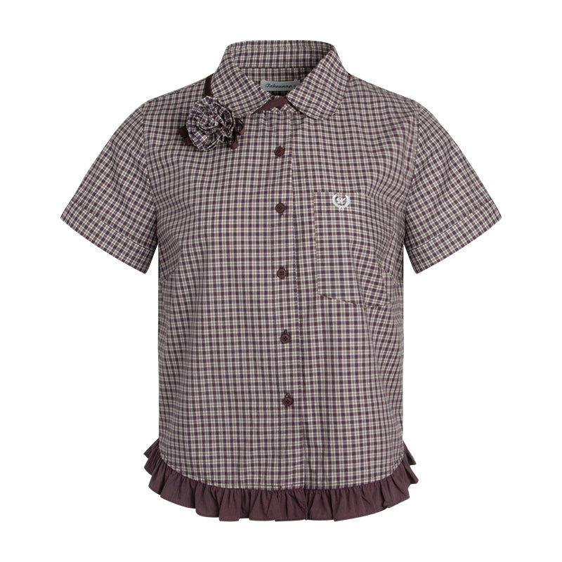 Original Plaid Doll Collar Two-Piece Set-Up