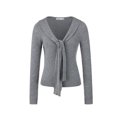 Casual Navy Collar Pullover Sweater