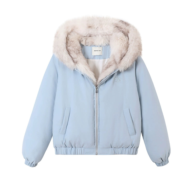 Plush Hooded Cotton Jacket