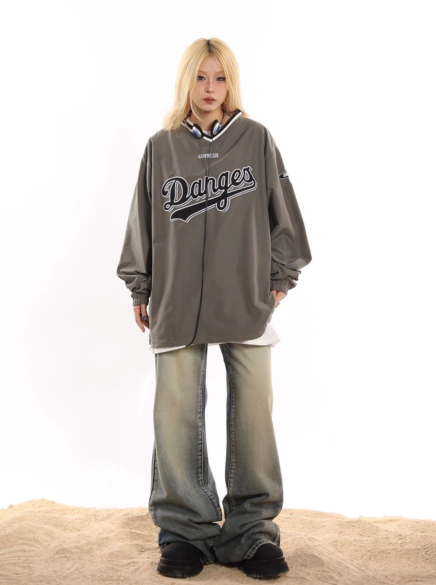 American High Street V-Neck Jersey Sweatshirt