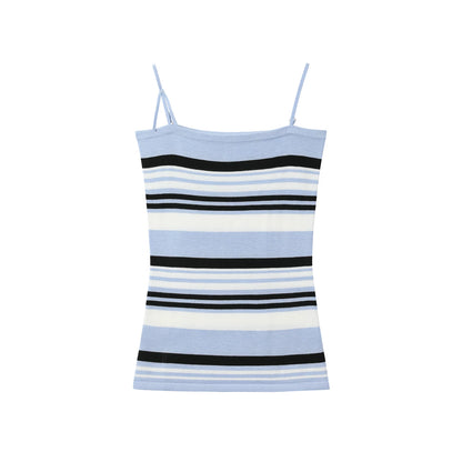 Conjunto de blusa de tirantes a rayas