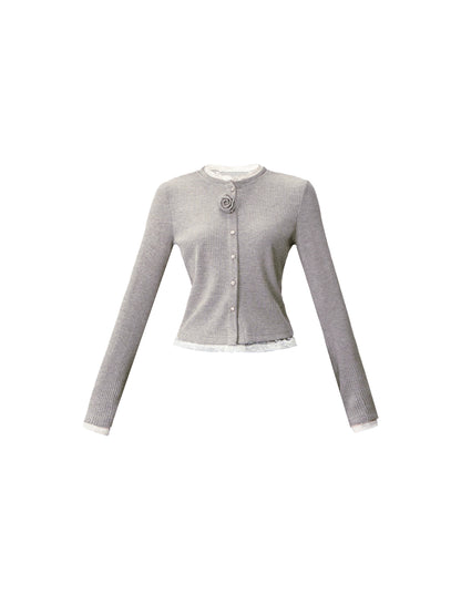 Flower Knit Cardigan