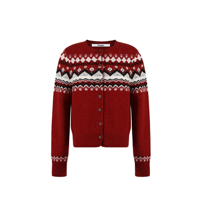 Fair Isle Sheep Wool Cardigan