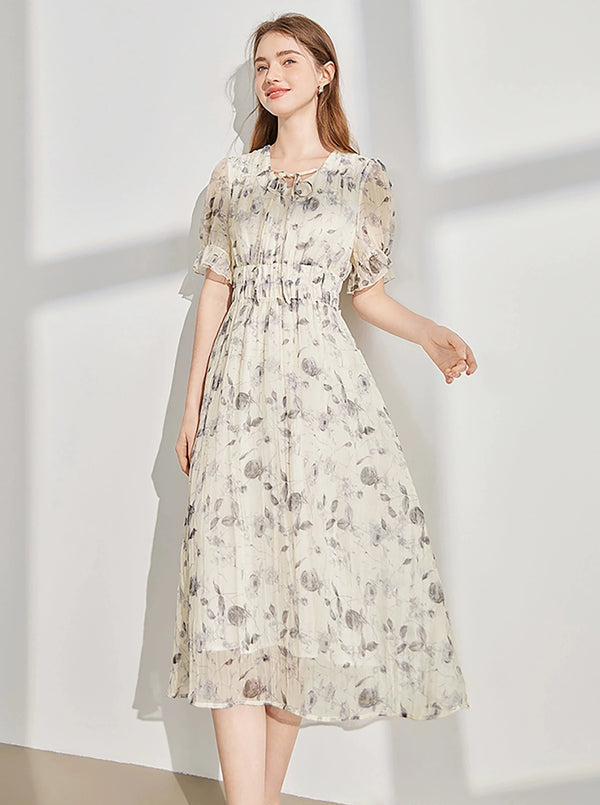 Smudge Ink Floral Dress