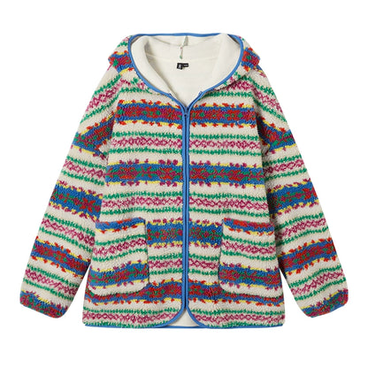 Imitation Cashmere Hooded Jacket