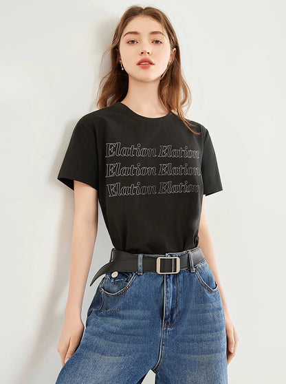 Letter Print Short Sleeve Top