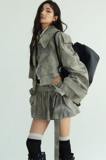 Loose Soil-Dyed Trench Coat