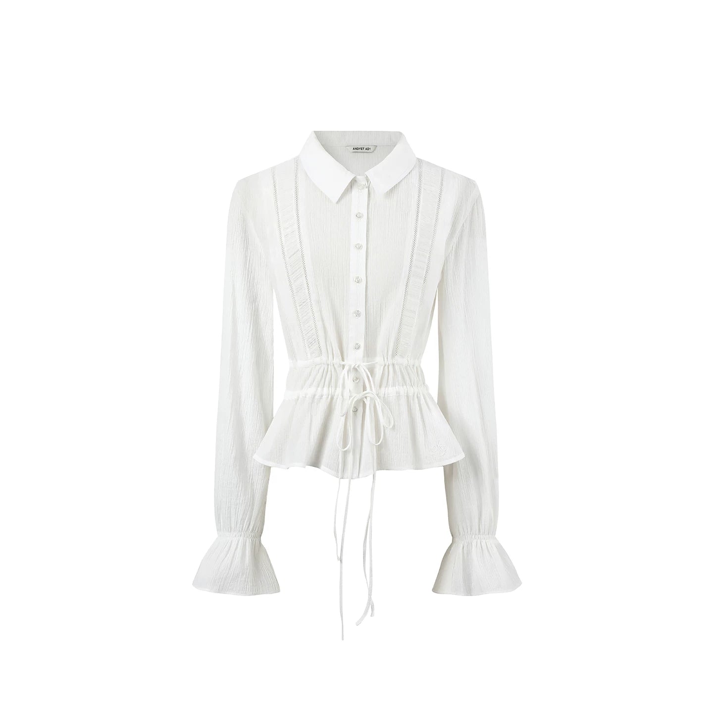 Completo Blusa in Cotone Pieghettato a Mano