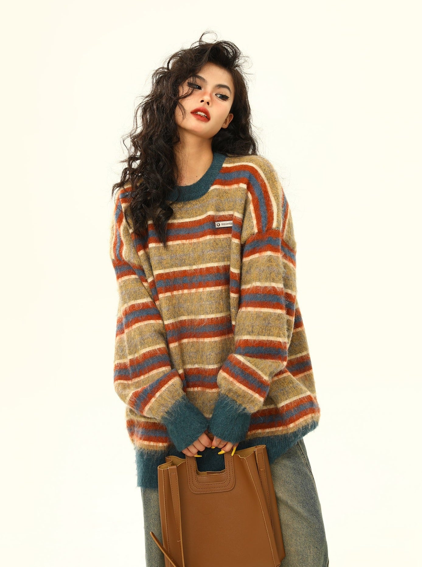 American retro striped sweater