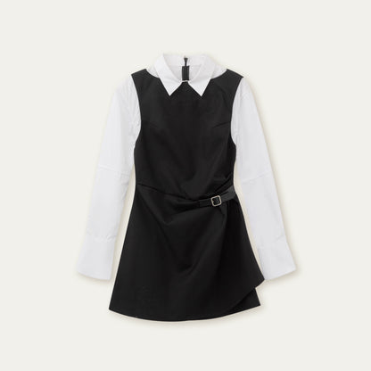 Sunset Leather Shirring Dress