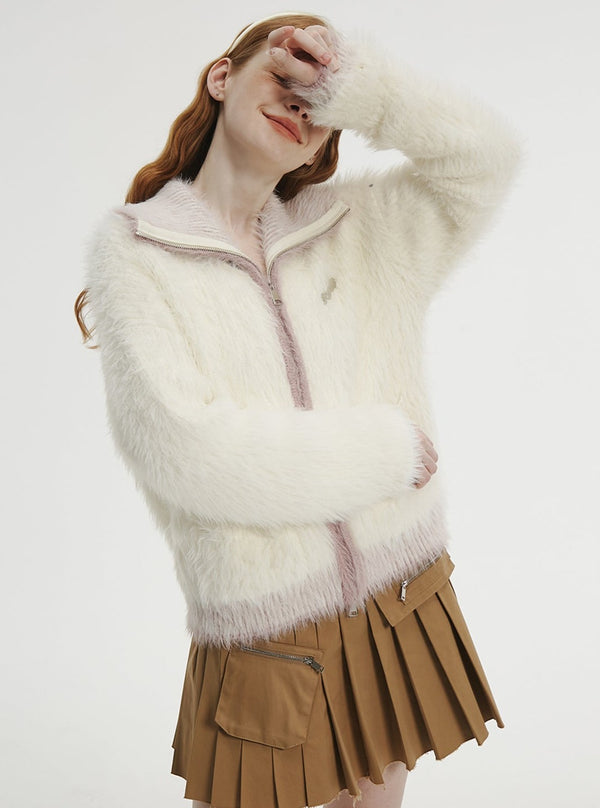 College Style Knitted Cardigan Jacket