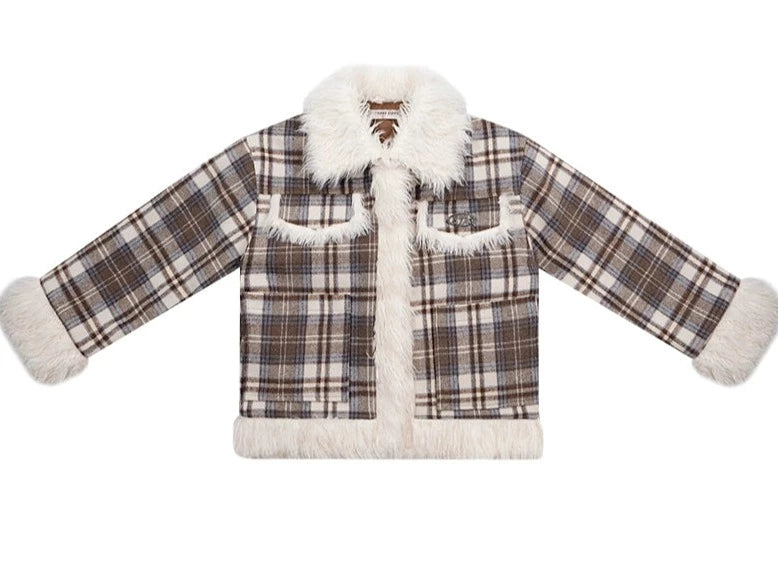 Thickened plaid cotton Coat