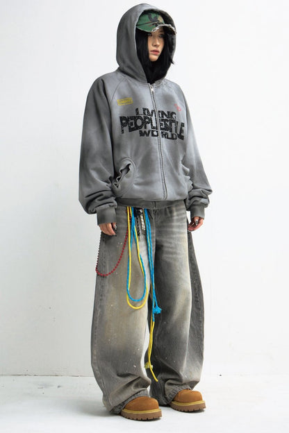 Grey Wide-Leg Unisex Machete Pants