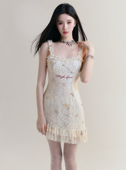 Nightmare Lace Embroidered Slip Dress