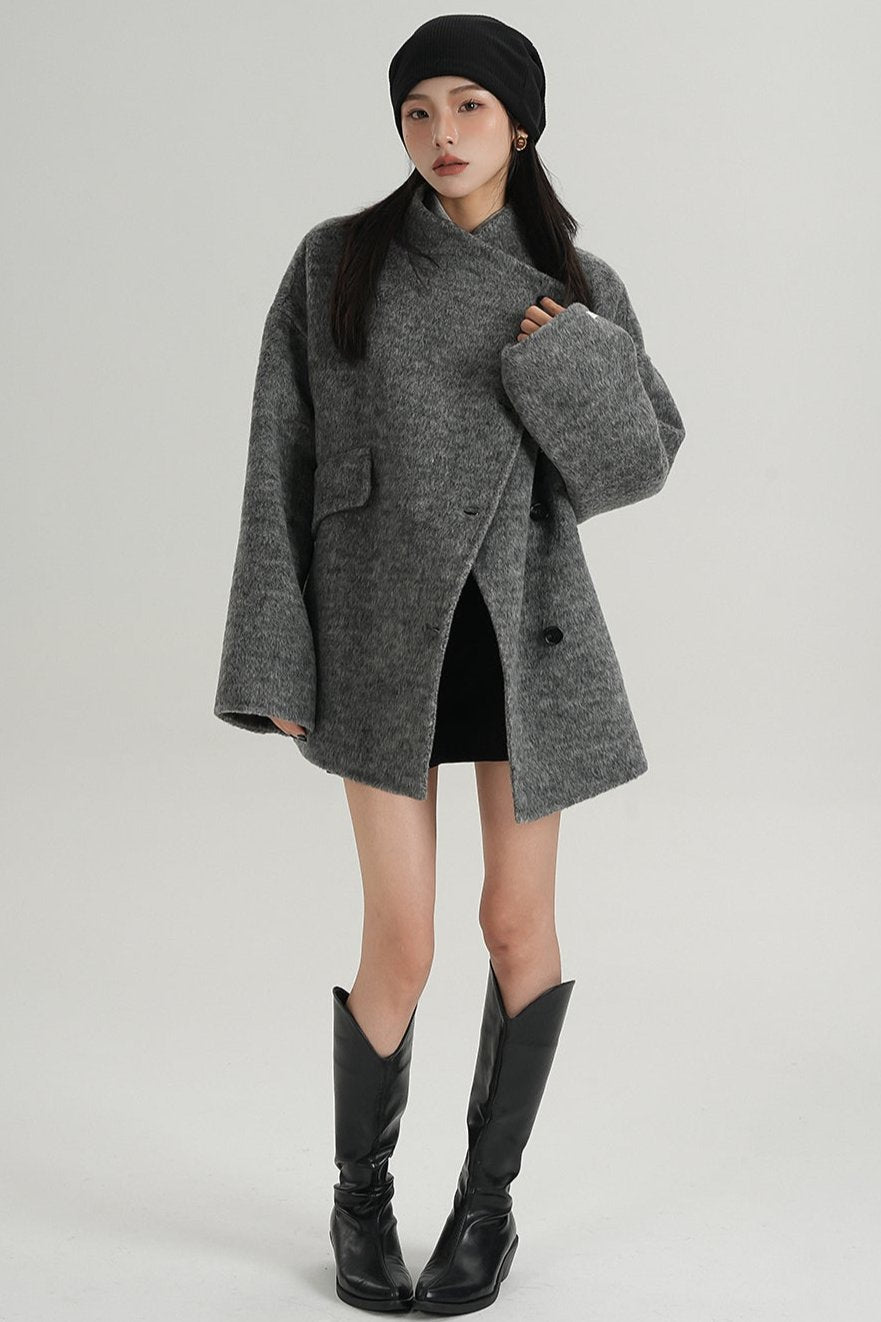 Temperament Double-Faced Tweed Coat