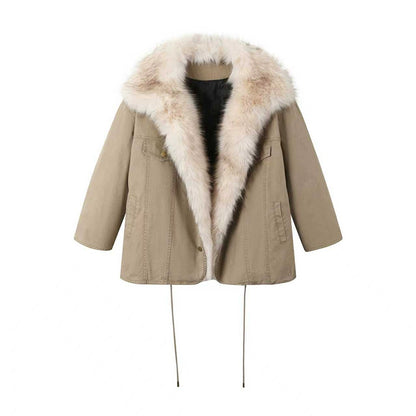 Washed Fur Patchwork Jacket Set-Up