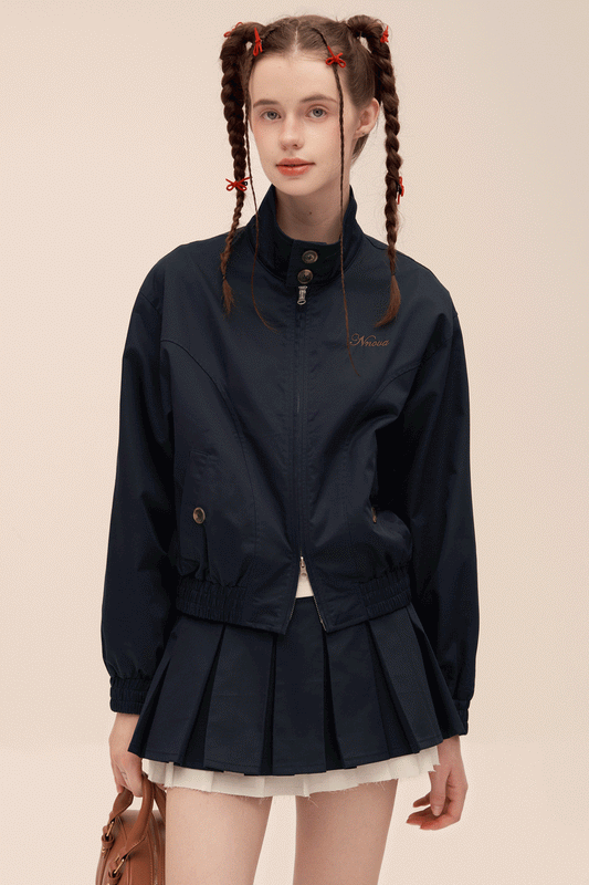 Retro Stitched Cropped Jacket